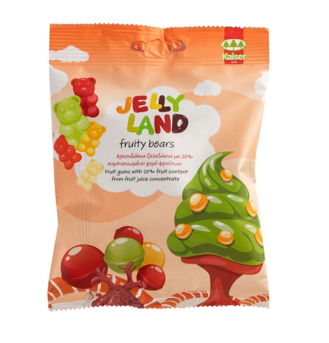 Kaiser Jelly Land Fruity Bears Μασώμενα Ζελεδάκια Αρκουδάκια από Συμπυκνωμένο Χυμό Φρούτων 100gr