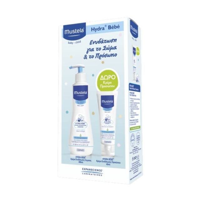 Mustela Set Hydra Bebe Lotion 300ml + Δώρο Hydra Bebe Cream 40ml