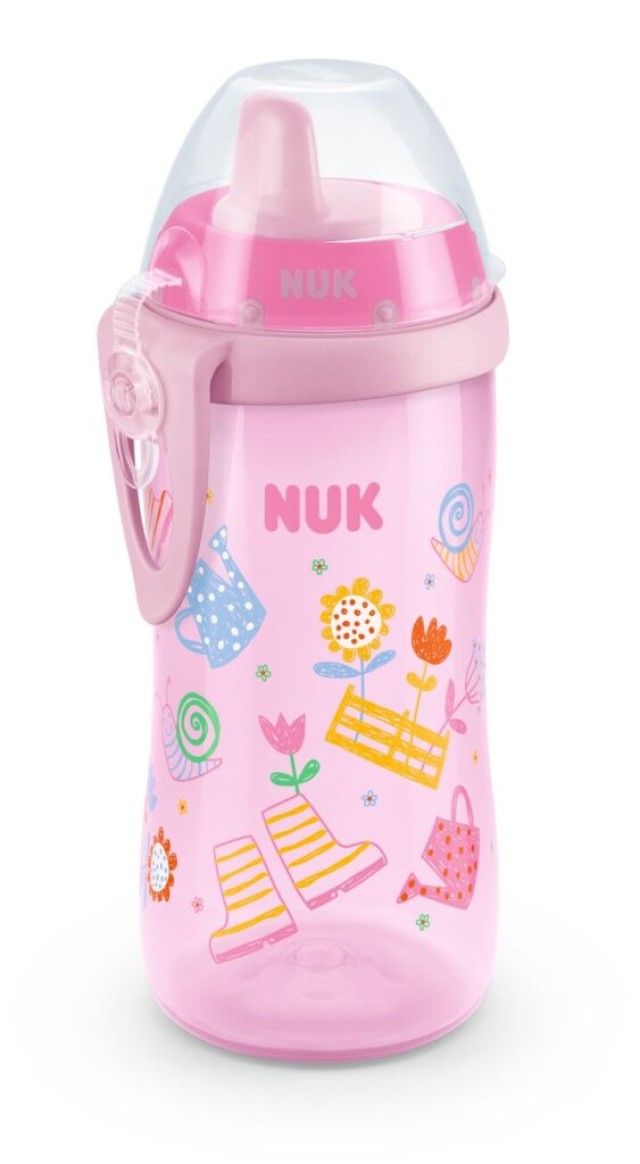 Nuk First Choice Flexi Cup Κύπελλο με Μαλακό Καλαμάκι Ρόζ 12m+ 300ml 1τμχ