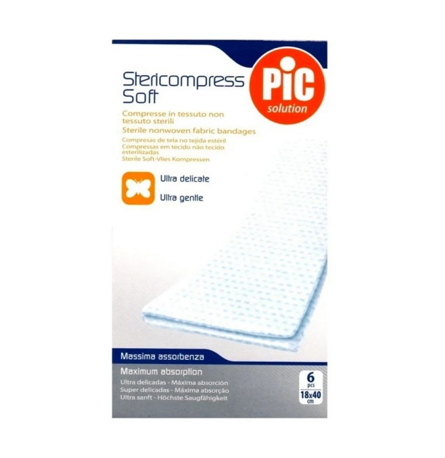 Pic Solution Stericompress Soft Αποστειρωμένα Επιθέματα Γάζας 18x40cm 6τμχ