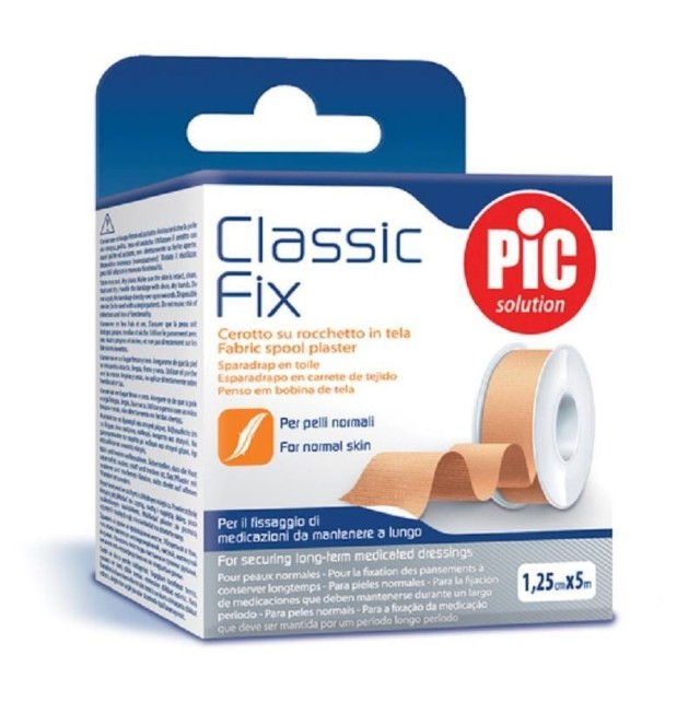 Pic Solution Classic Fix Ρολό Λευκοπλάστη από Ύφασμα 1.25cm x 5m 1τμχ