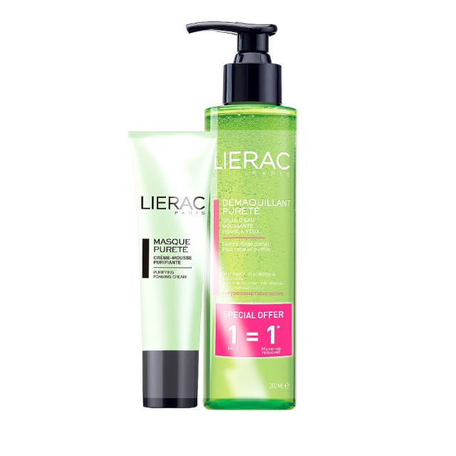 Lierac Masque Purete Creme-Mousse Purifiante 50ml + Demaquillant Purete 200ml