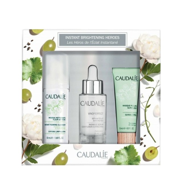 Caudalie Set Vinoperfect Serum Eclat 30ml & ΔΩΡΟ Instant Foaming Cleanser 50ml & Glycolic Peel 15ml