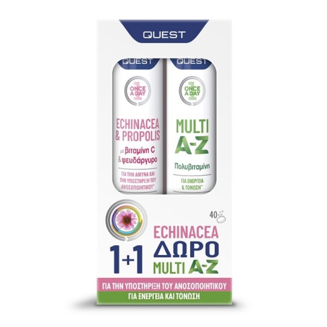 Quest Set Echinacea & Propolis 20Effervescent Tablets + Δώρο Multi A-Z 20Effervescent Tablets