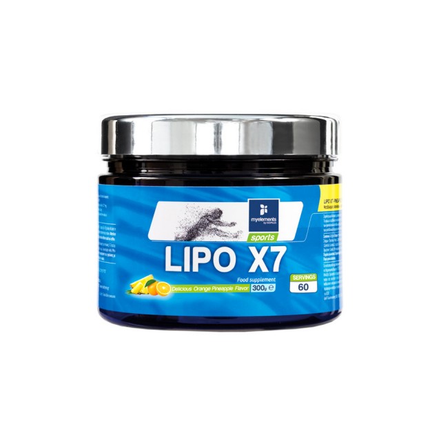 My Elements Sports LIPO X7 Συμπλήρωμα Διατροφής με Γεύση Πορτοκάλι - Ανανά 300gr