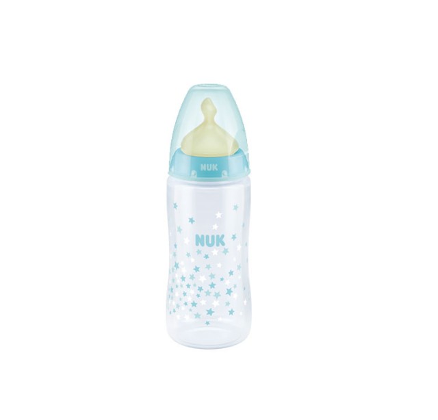 Nuk First Choice+ Μπιμπερό Με Θηλή Latex M Σιέλ 0-6m 300ml 1τμχ