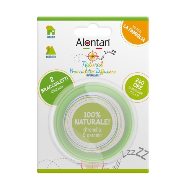 Alontan Natural Εντομοαπωθητικό Βραχιολάκι Διάχυσης 2τμχ