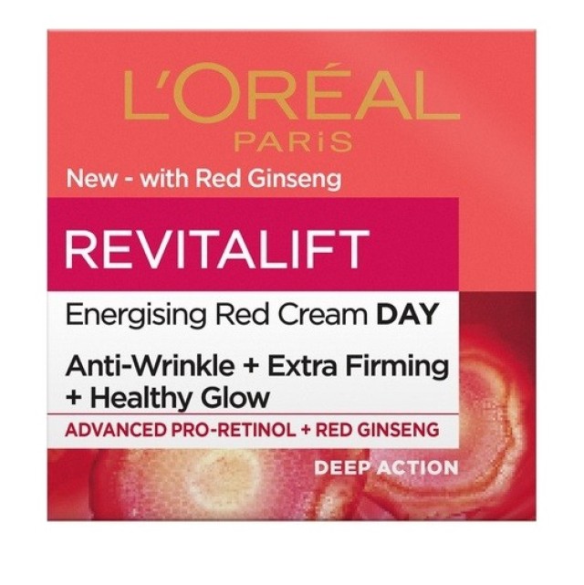 L'Oreal Paris Revitalift Energising Red Day Cream With Red Ginseng 50ml