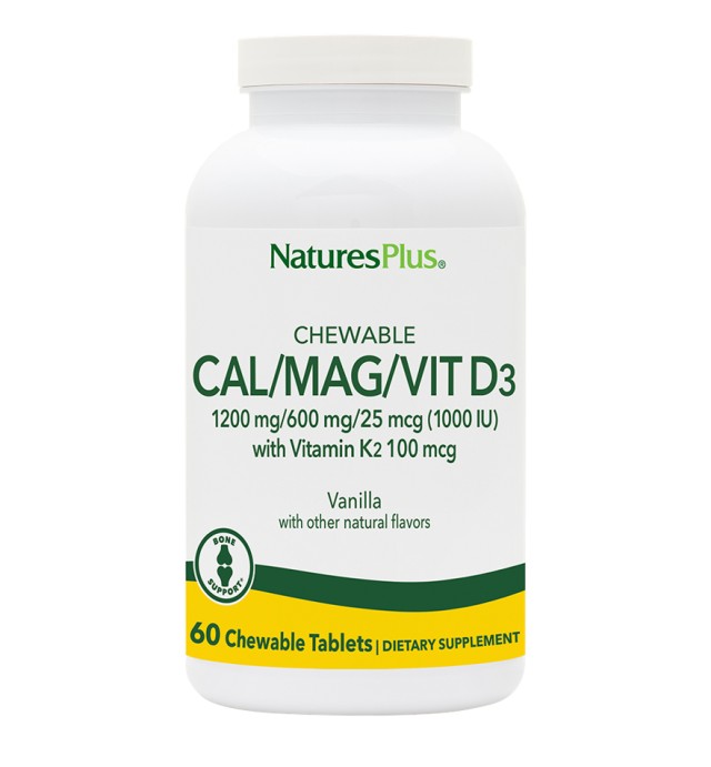 NATURE'S PLUS CAL/MAG/VIT D3/ VIT K2 Vanilla 60 chewable