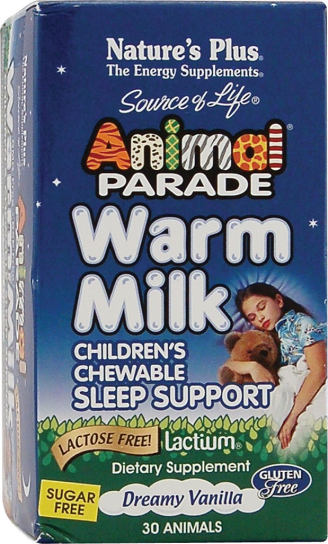 Nature's Plus ANIMAL PARADE WARM MILK 30 μασώμενες ταμπλέτες