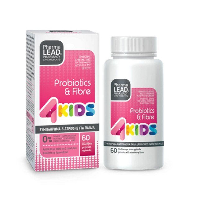 PharmaLead 4Kids Probiotics & Fibre με Γεύση Φράουλα 60τμχ