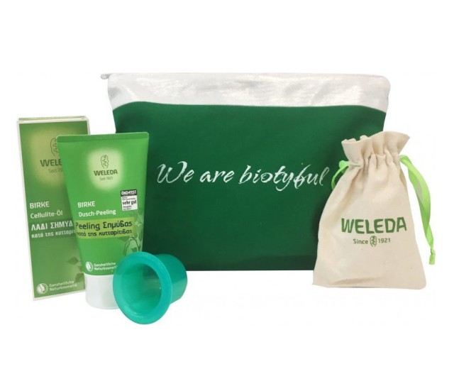 Weleda Set Λάδι Σημύδας 100ml + Peeling Σημύδας 100ml + Δώρο Ειδικό Κύπελλο για Μασάζ + Νεσεσέρ 1τμχ