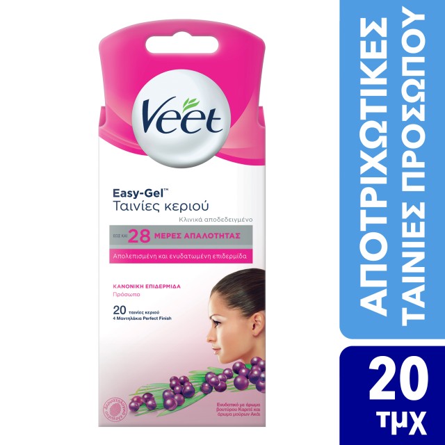 Veet Ταινίες Προσώπου Κρύο Κερί Έτοιμες για Χρήση 20Τμχ