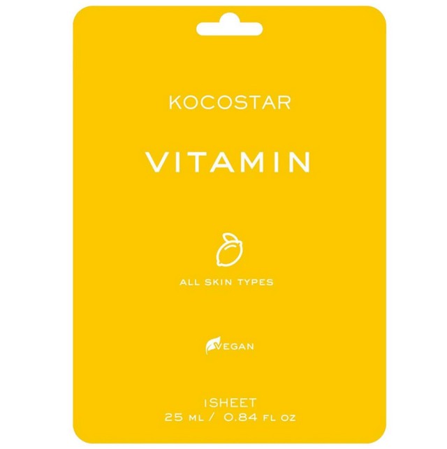 Kocostar Vitanin Face Mask Εμποτισμένη Μάσκα Αναζωογόνησης και Λάμψης VEGAN 25ml