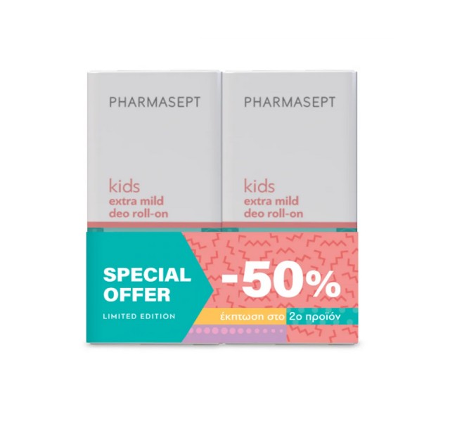 Pharmasept Set Kids Extra Mild Deo Roll-on 2x50ml(-50% στο 2ο προϊόν)