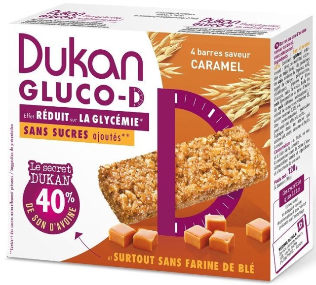 Dukan Μπάρες Βρώμης Gluco-D με Γεύση Καραμέλα 120gr