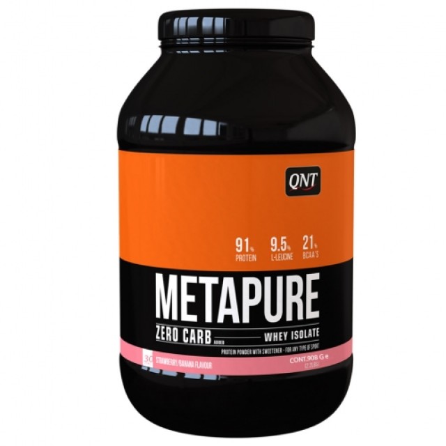 QNT Metapure Zero Carb Whey Isolate Protein Strawberry and Banana 908gr