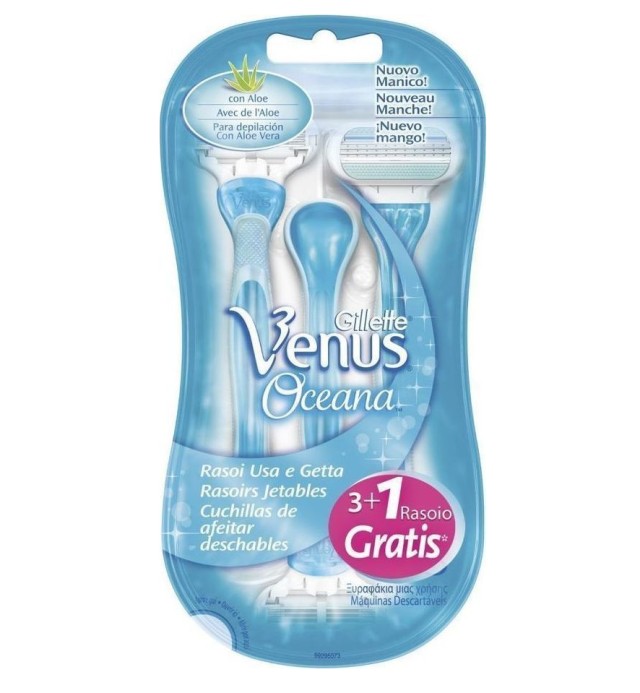 Gillette Venus Oceana Γυναικεία Ξυραφάκια 3+1 Δώρο