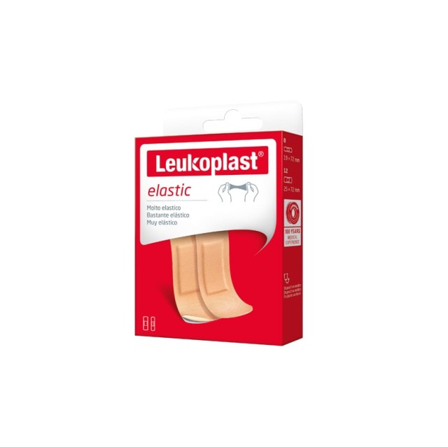 Leukoplast Elastic 2 μεγέθη (19x72mm) 8τμχ + (28x72mm) 12τμχ