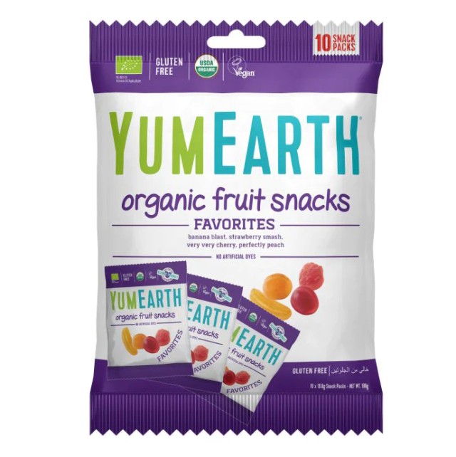 Yumearth Organic Fruit Snacks Packs 10x19.8gr