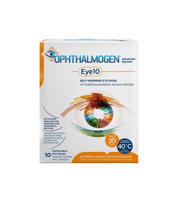 Ophthalmogen Advanced Eyecare Eye10 Self Warming Eye Mask Αυτοθερμαινόμενη Μάσκα Ματιών 10τμχ