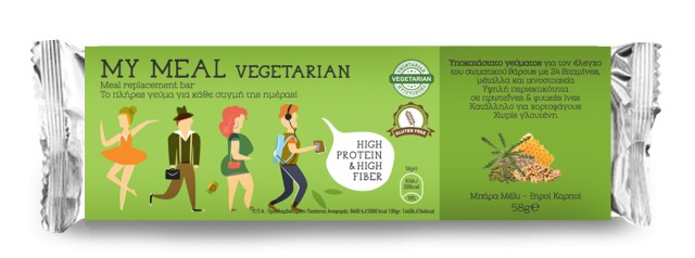 Power Health My Meal Vegeterian Μπάρα Υποκατάστατο Γεύματος Μέλι - Ξηροί Καρποί 56gr 1τμχ.