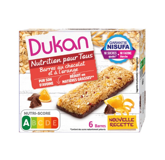 Dukan Μπάρες βρώμης με σοκολάτα και πορτοκάλι 150gr