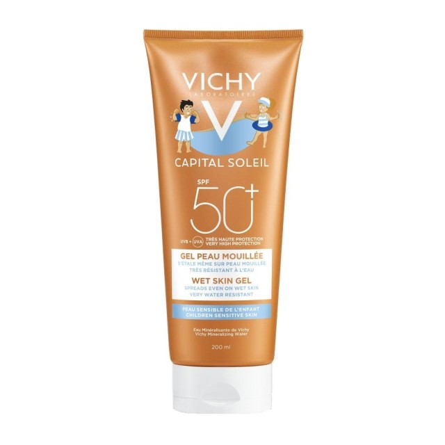 Vichy Capital Soleil Wet Skin Gel Kids SPF50+ για την Ευαίσθητη Παιδική Επιδερμίδα 200ml