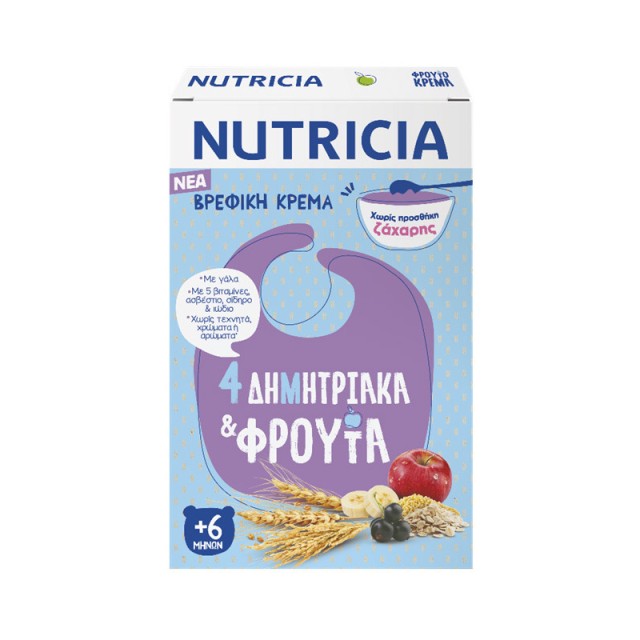 Nutricia Βρεφική Κρέμα 4 Δημητριακά & Φρούτα 225gr