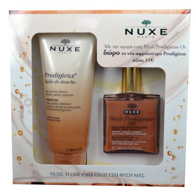 NUXE PROMO PACK PRODIGIEUX Huile OR (100ml) ΜΕ ΔΩΡΟ Huile de Douche (200ml)