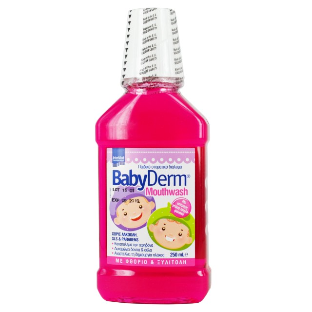 Intermed Babyderm Mouthwash με Γεύση Τσιχλόφουσκα 250ml