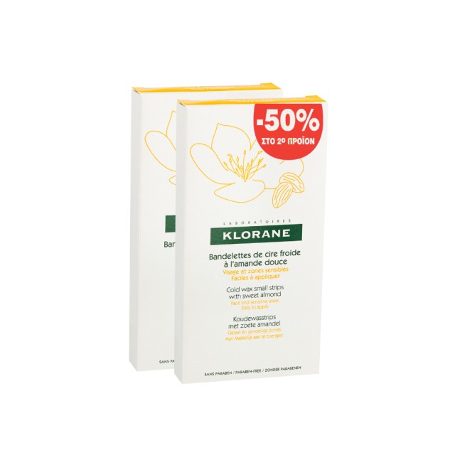 Klorane Set Cold Wax Small Strips with Sweet Almond -50% στο 2ο Προϊόν 2x6 διπλές ταινίες