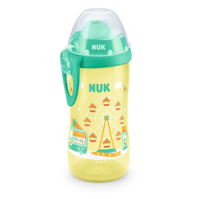 Nuk First Choice Flexi Cup Κύπελλο με Μαλακό Καλαμάκι Πράσινο 12m+ 300ml 1τμχ