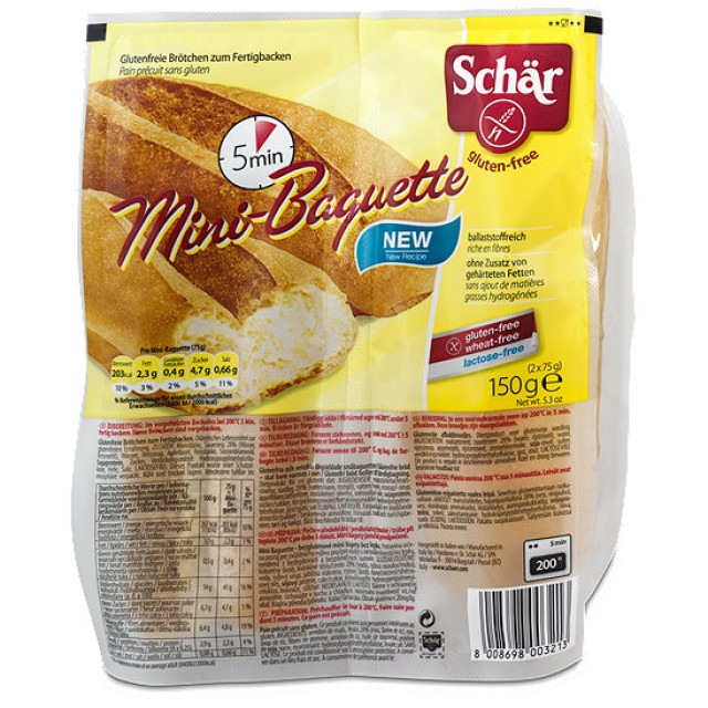 Schar Mini Baguette Λευκές Προψημένες Μπαγκέτες 150gr