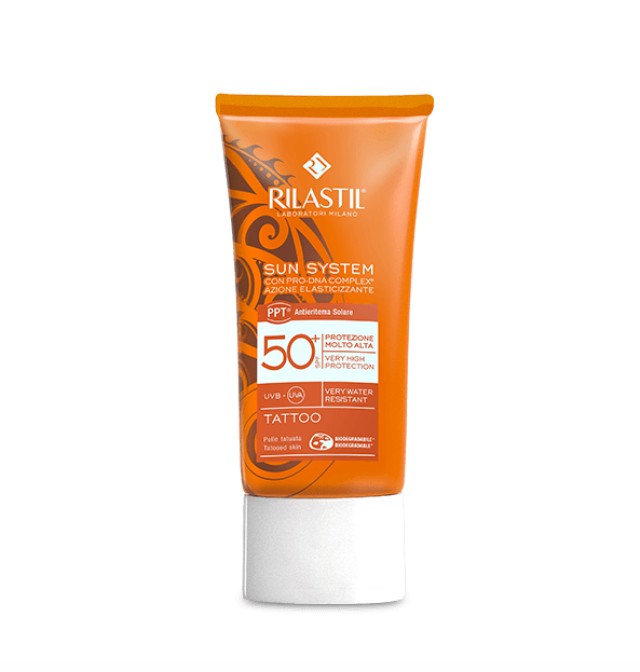 Rilastil Sun System PPT Tattoo SPF50+ Αντιηλιακό Γαλάκτωμα Για Επιδερμίδα Με Τατουάζ 75ml