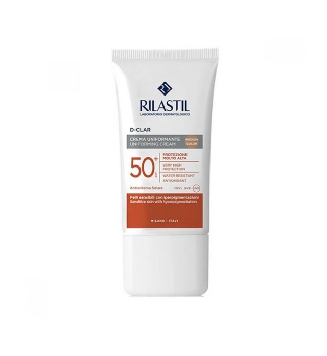 Rilastil D-Clar Uniforming Cream SPF50+ Αντηλιακή Κρέμα με Χρώμα Medium Απόχρωση 40ml