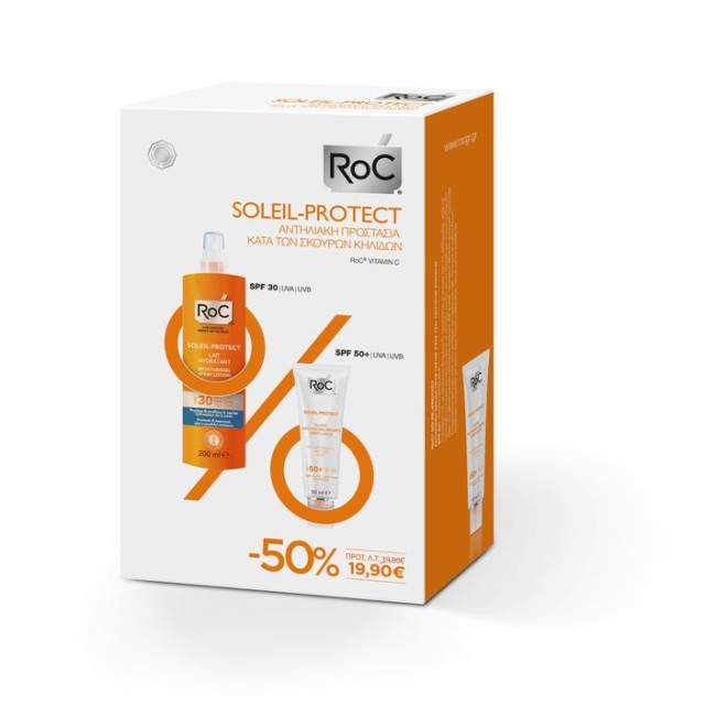 Roc Prο Soleil Protect Moisturising Spray Lotion 30spf 200ml & Anti-Spot Cream 50ml