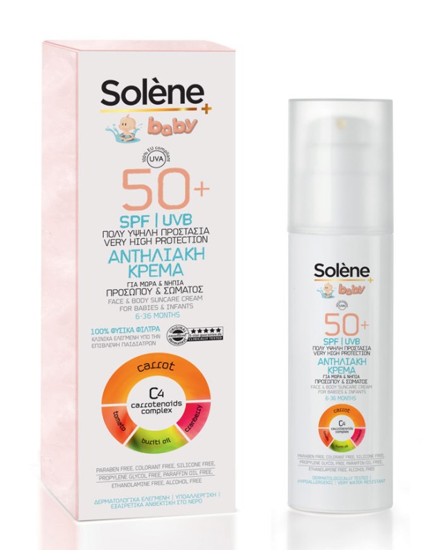 SOLENE BABY FACE & BODY CREAM SPF50+ 100ml