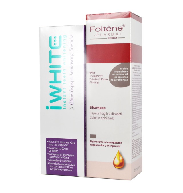 FOLTENE SHAMPOO Τριχόπτωσης WOMEN 200ml + IWHITE TOOTHPASTE 75ml