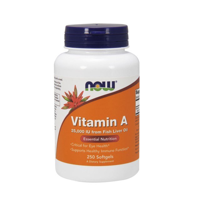 Now Foods Vitamin A 25,000 IU From Fish Liver Oil 250 Softgels