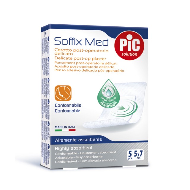 Pic Solution Soffix Med Αυτοκόλλητες Γάζες 5cm X 7cm 5τμχ