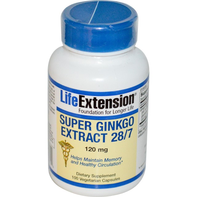 Life Extension Super Ginkgo Extract 28/7 120mg 100 Caps