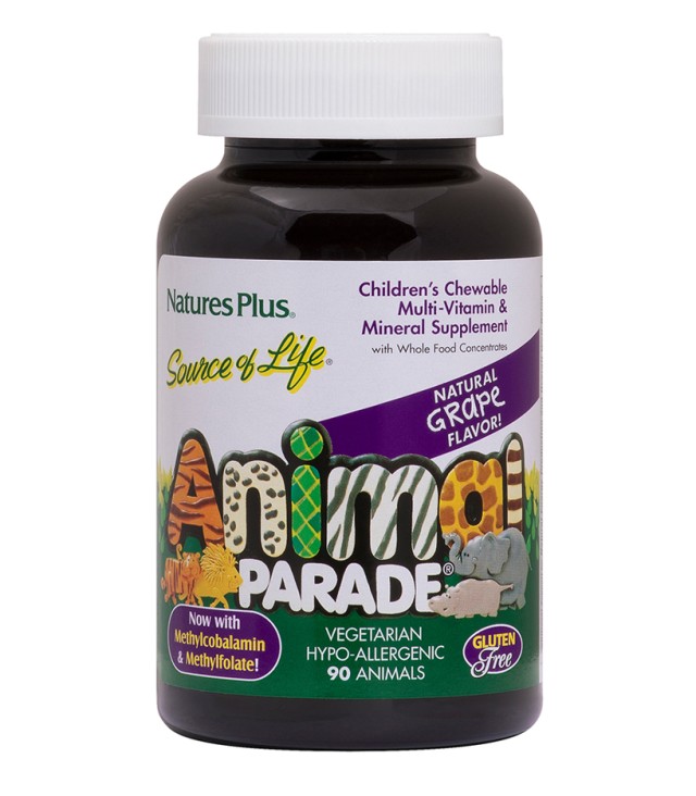 Nature's Plus ANIMAL PARADE GRAPE 90 Μασώμενα ζωάκια