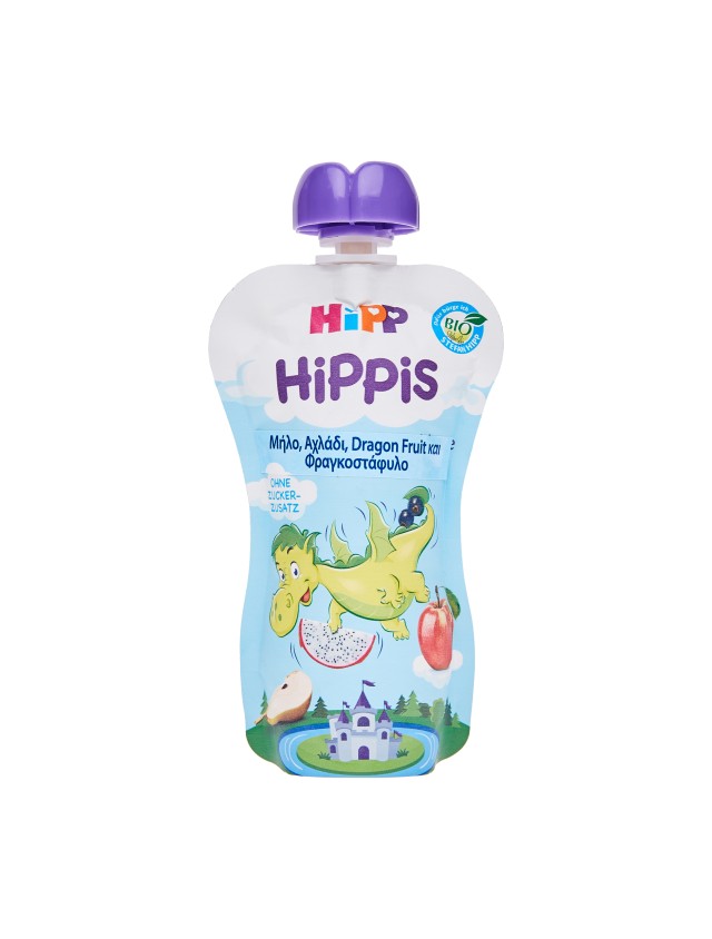 Hipp Hippis Δράκος Μήλο,Αχλάδι,Dragon Fruit και Φραγκοστάφυλο 100gr