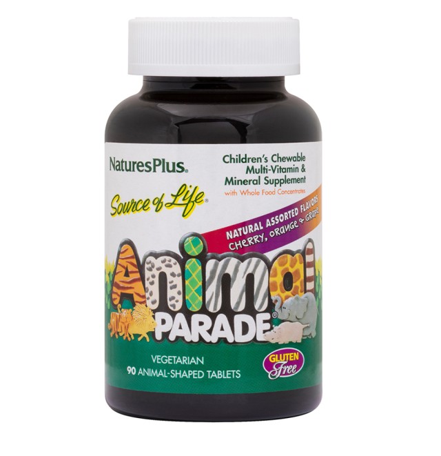 Nature's Plus ANIMAL PARADE ASSORTED 90 Μασώμενα ζωάκια