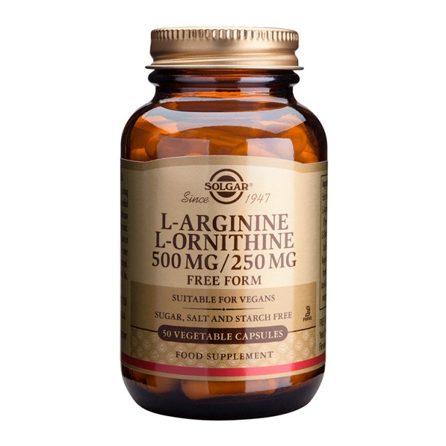 SOLGAR L-ARGININE- L-ORNITHINE VEG.CAPS 50S