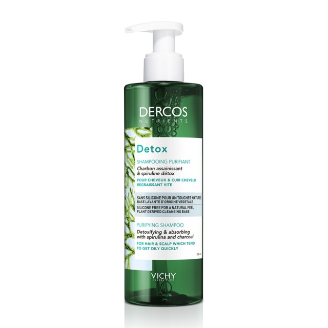 Vichy Dercos Nutrients Detox Purifying Shampoo for Oily Hair 250ml