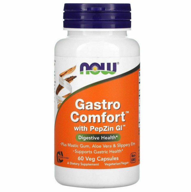 Now Foods Gastro Comfort With Pepzin Gi Συμπλήρωμα Διατροφής για τo Στομάχι 60 Veg Caps