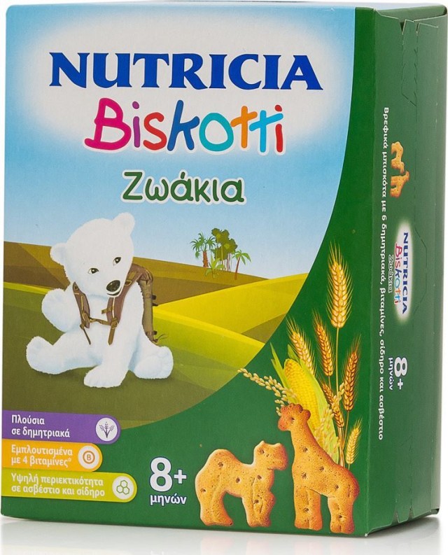 Nutricia Biskotti Ζωάκια 8m+, 180gr