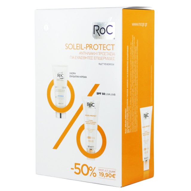 ROC Soleil - Protect High Tolerance Comfort Fluid SPF50 50ml + ROC Hydra+ Legere Light Cream 40ml